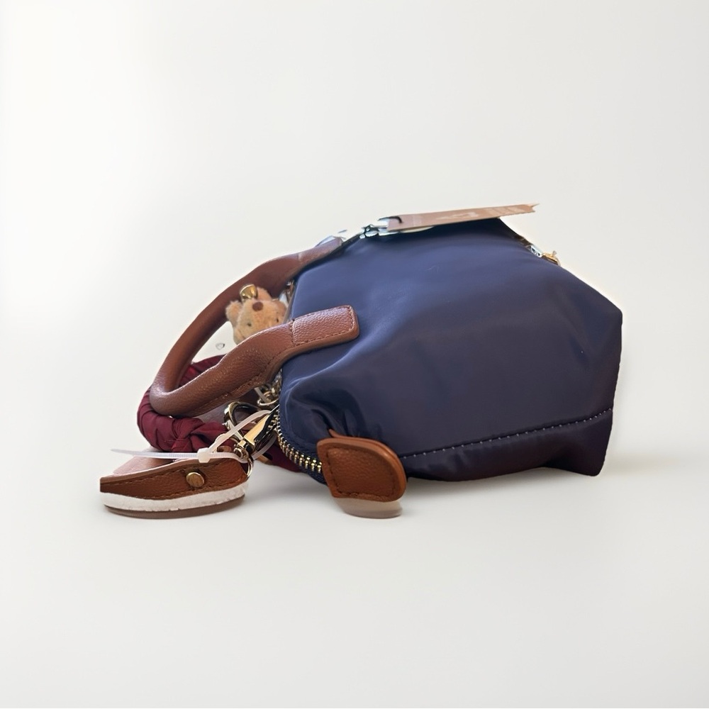 Madden Girl Navy Mini Bag with Gold and Brown Accents NWT - Picture 4 of 7